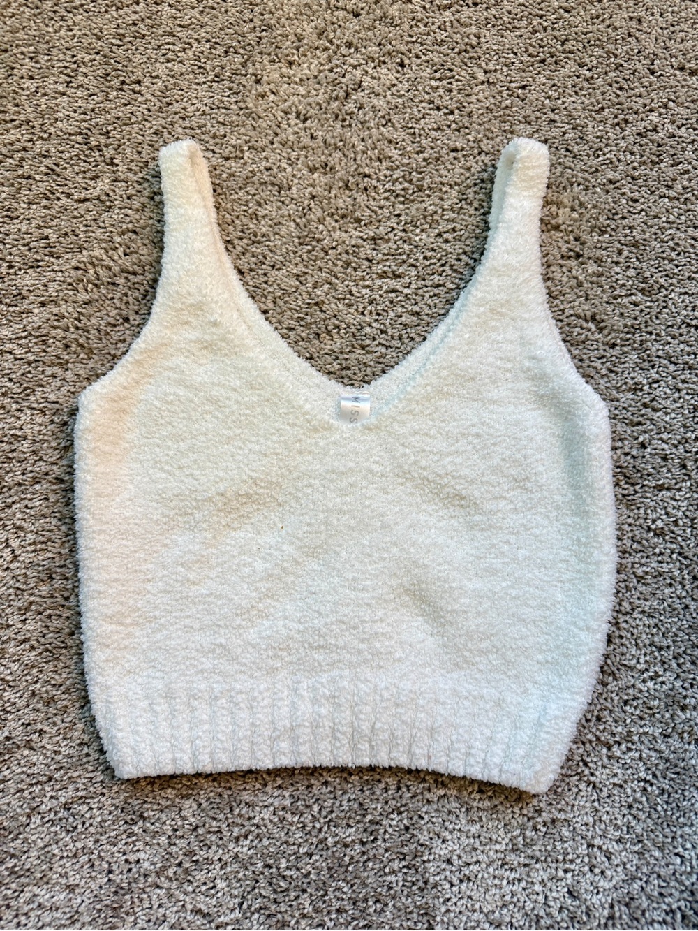 Miss Cosy Fluffy Cropped Tank White Size 0